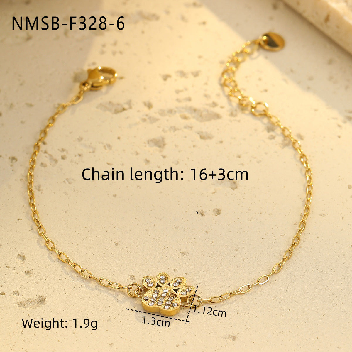 Minimalist Floral Dog Paw Stainless Steel Plated Bracelet for Women with Geometric Design and Luxury Finish