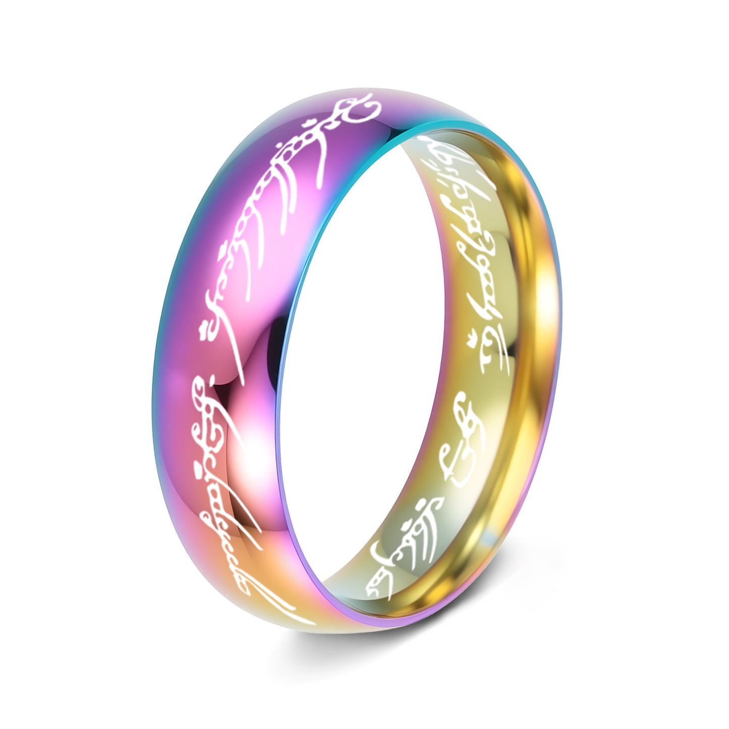 Vintage Stainless Steel Plated Letter Number Ring Unisex