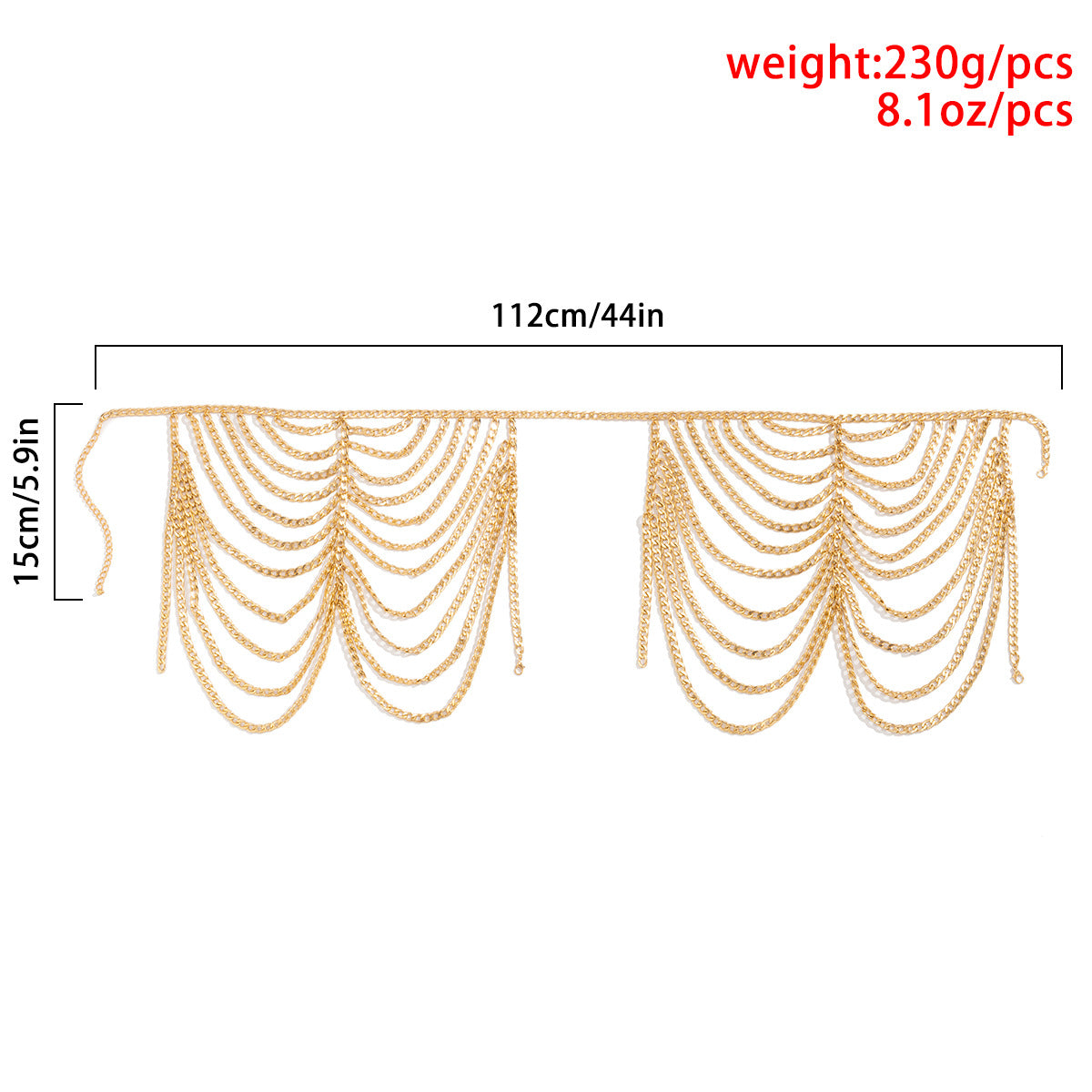 Hip-hop Geometric Plated Aluminum Alloy Body Chain for Women