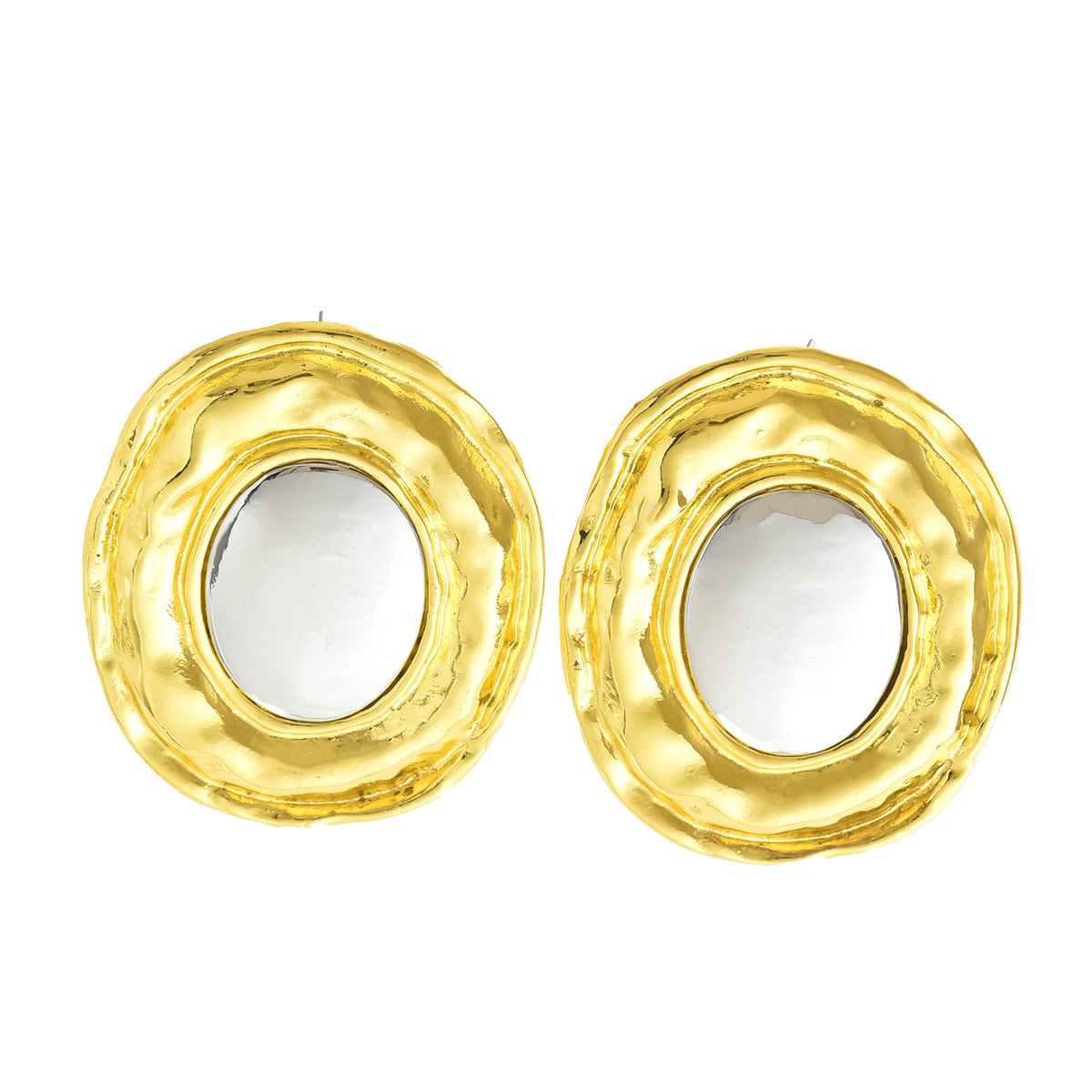 Orecchini a perno da donna a cerchio geometrico placcati oro 18 carati di lusso minimalista