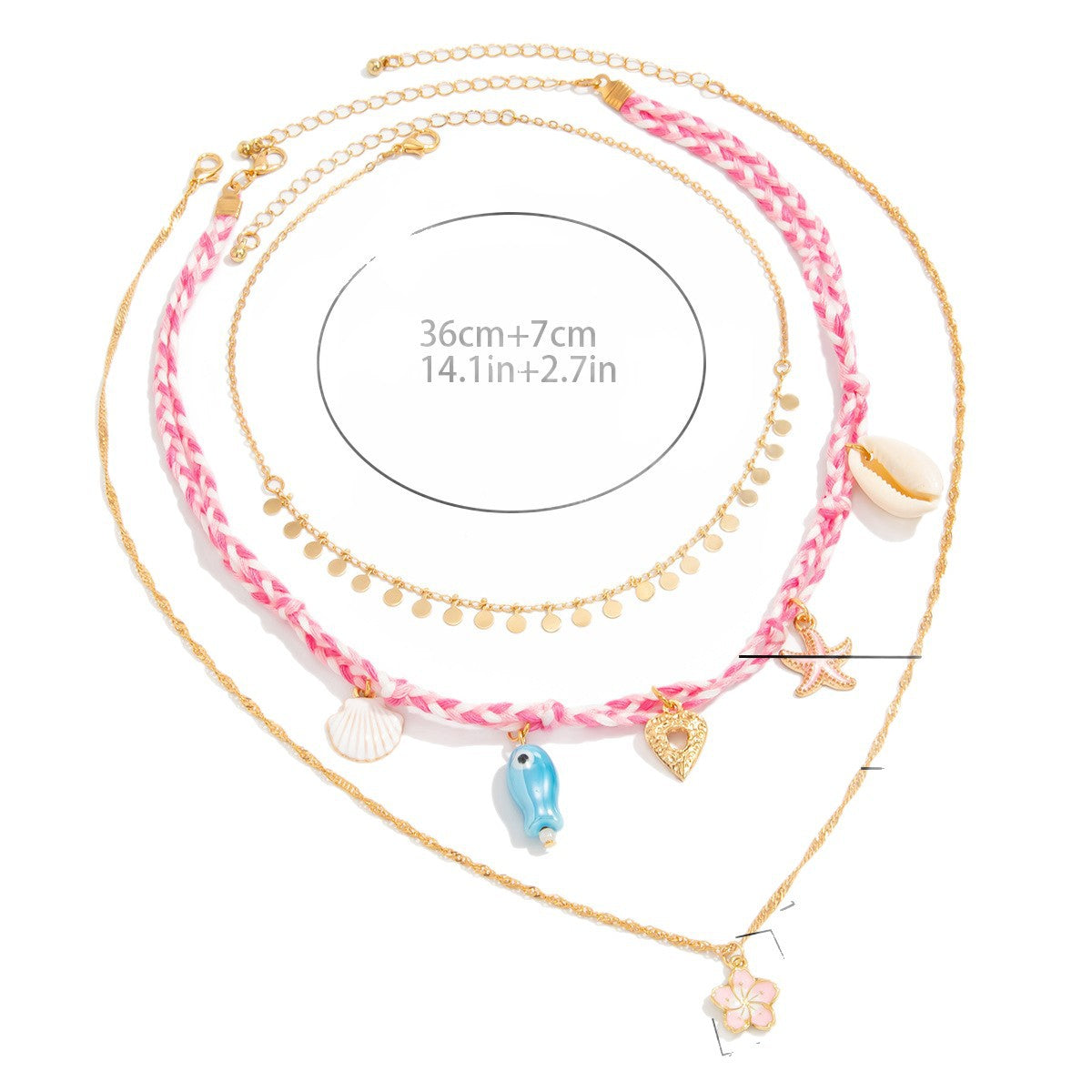 Collana con Ciondolo in Lega Placcata a Cuore Goccia Animale Floreale Stile Bohemien Casual con Perline da Donna