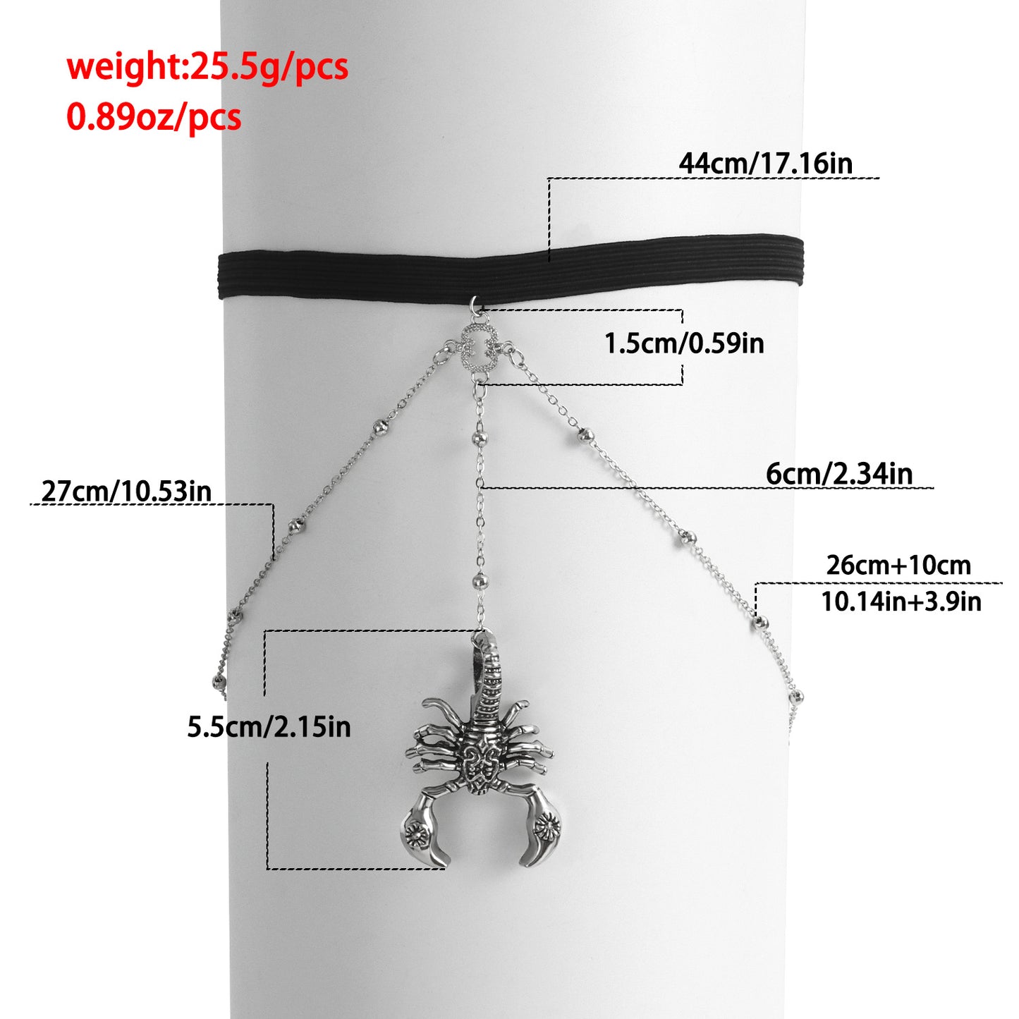 Geometric Scorpion Pendant Stretch Anklet with Tassels for Women Alloy Body Chain Fashion Multi-Layer Sexy Anklet