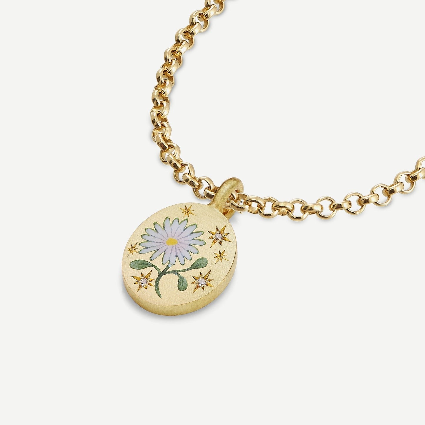 Personalized Floral Heart Pendant Necklace in Stainless Steel with Titanium Steel Pendant and Electroplated Finish