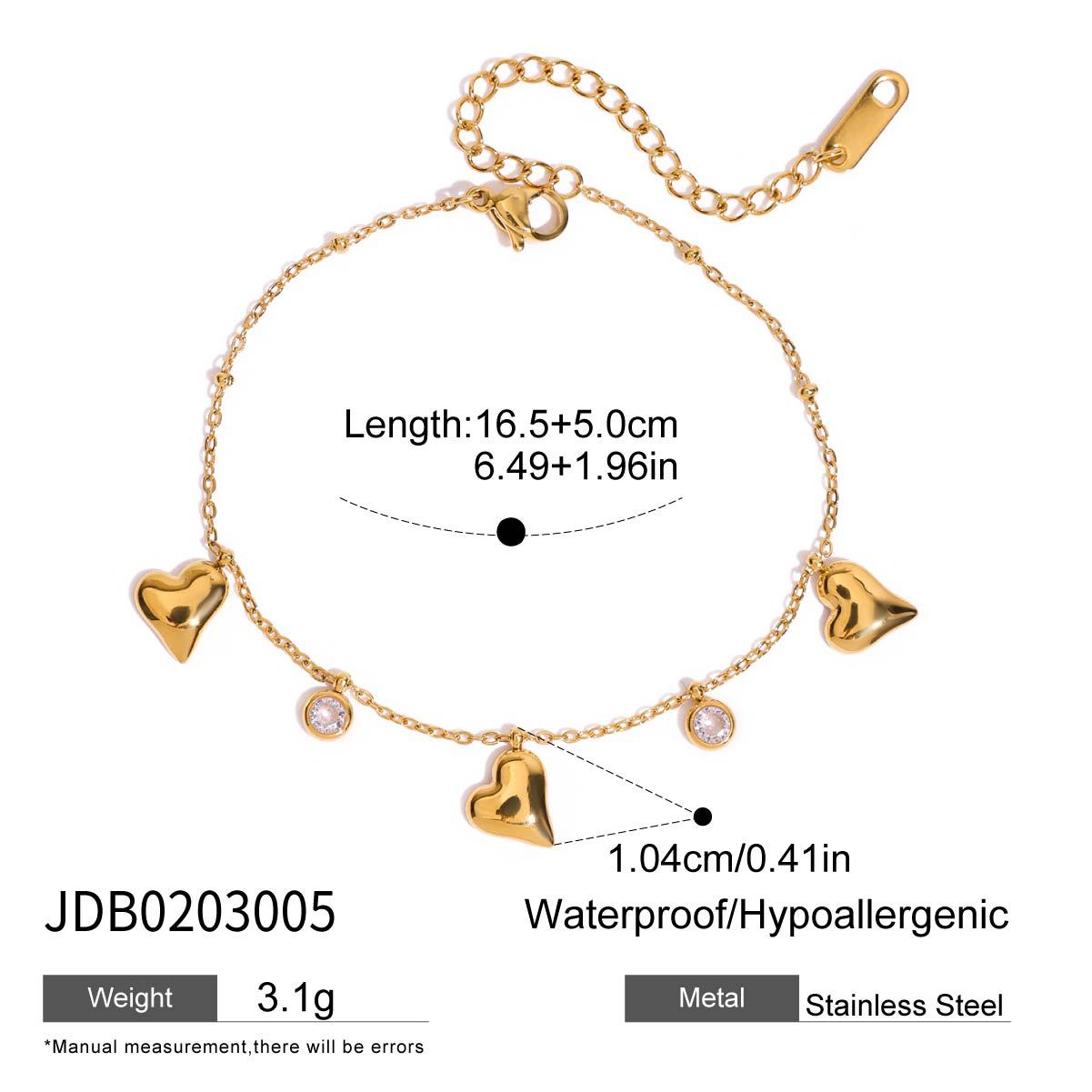 Geometric Round Pearl Plated Stainless Steel Finger Ring Bracelet for Women
