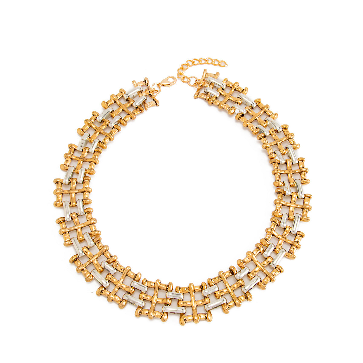 Minimalist Luxury Geometric Hollow Zinc Alloy Plated Necklace