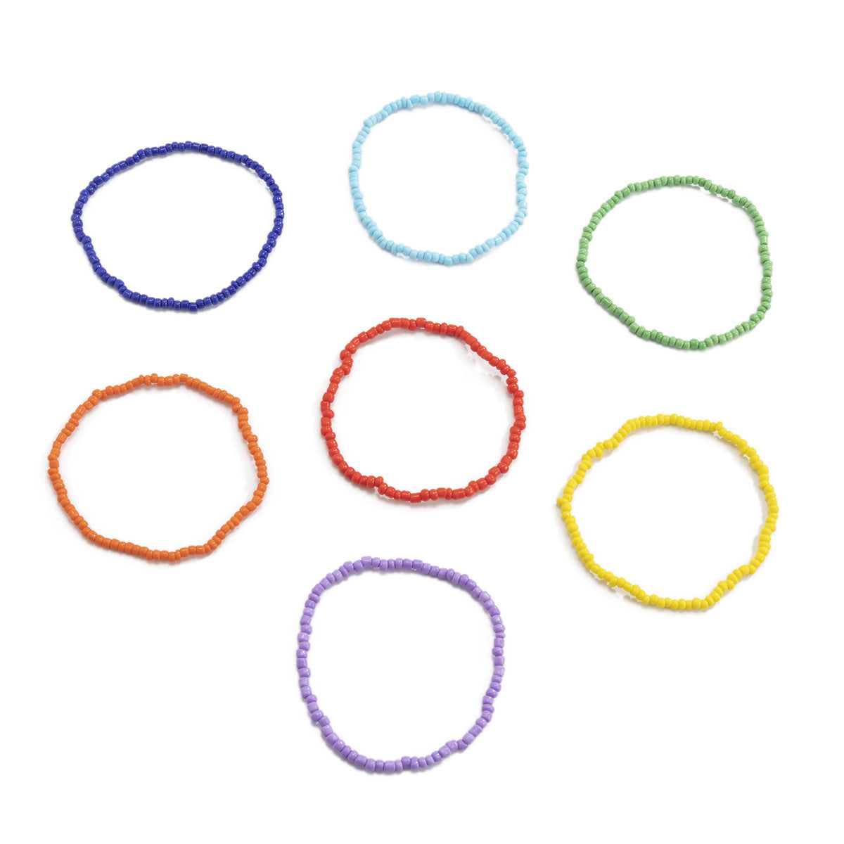 Bohemian Minimalist Geometric Gradient Resin Beaded Bracelet for Women