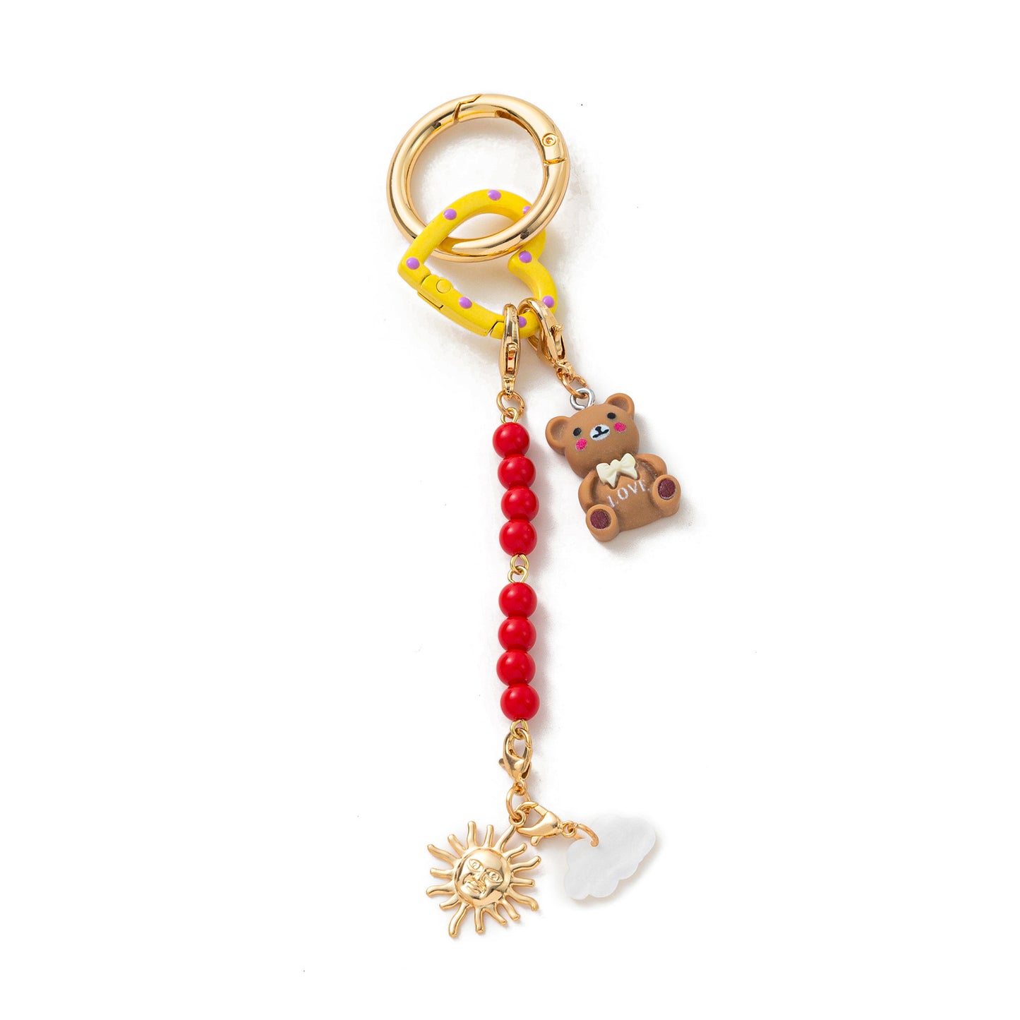 Sweet Colorful Acrylic Food Shape Bag Chain Charm Keychain with Fruit Pattern
