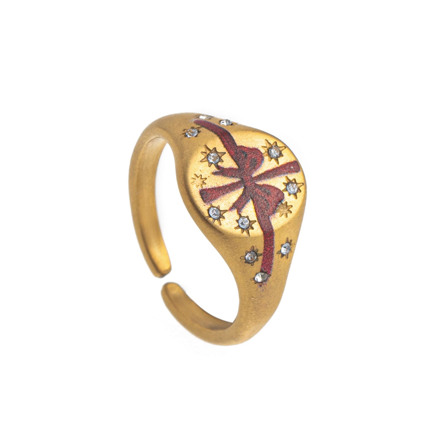Fashion Heart Animal Stainless Steel PVD Ring