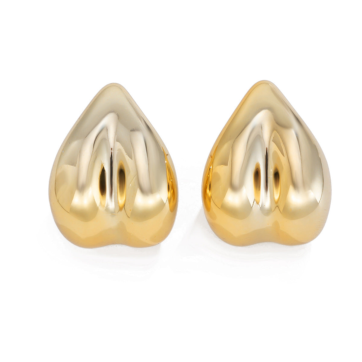 Minimalist Geometric Heart Acrylic Plated Earrings for Women