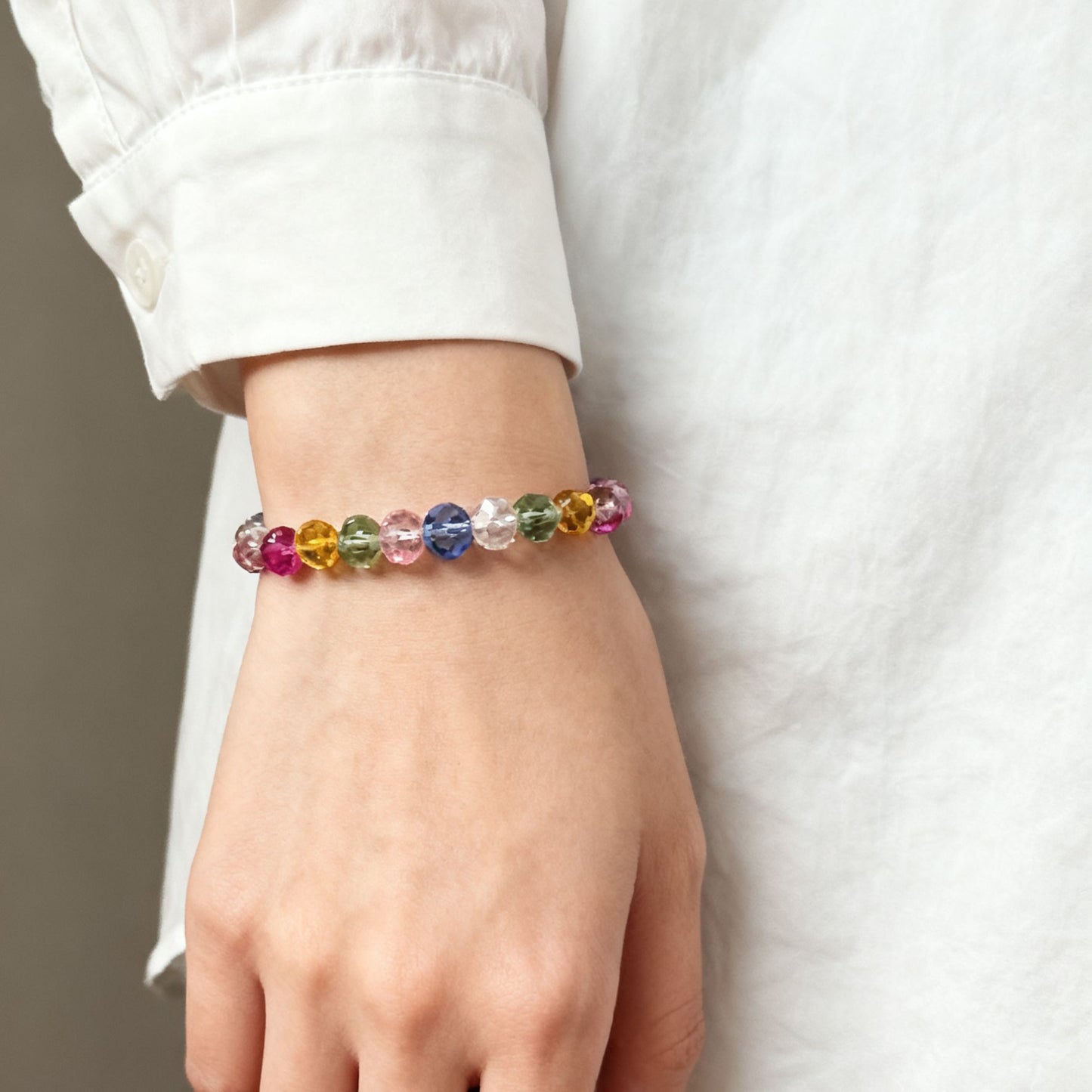 Fashion Geometric Acrylic Crystal Beaded Bracelet for Women