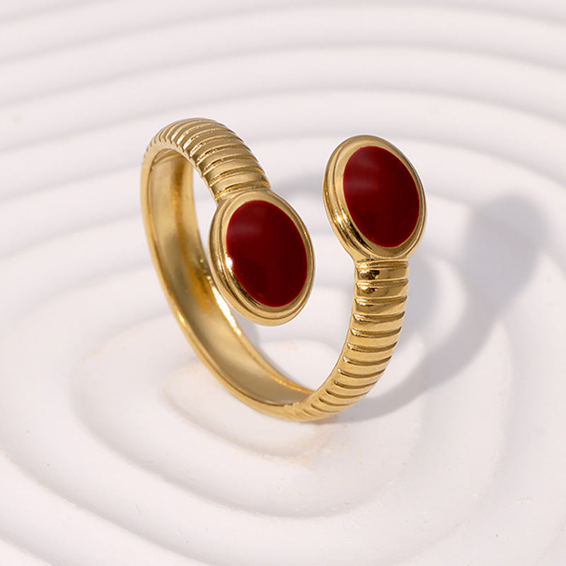 Minimalist Geometric Stainless Steel Ring with Gold Plating for Women Finger Ring