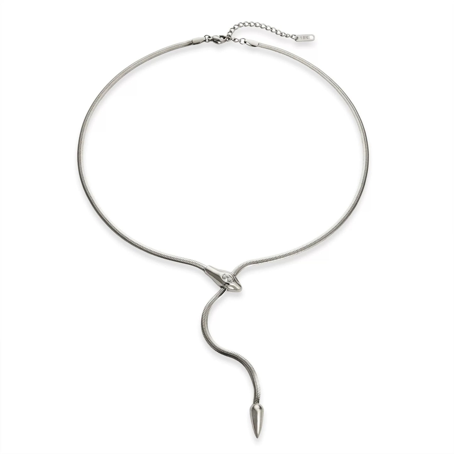Minimalist Elegant Snake Shape Titanium Steel Plated Necklace for Women