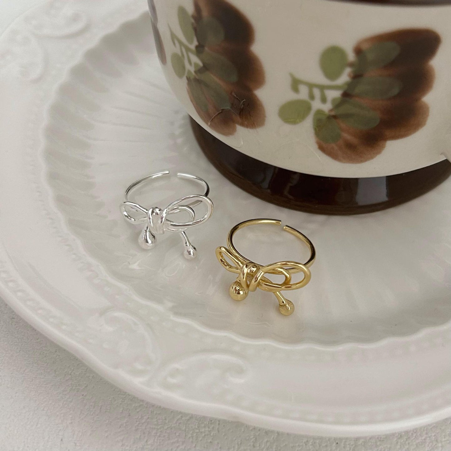 Anello Minimalista in Argento Sterling 925 a Fiocco per Donna