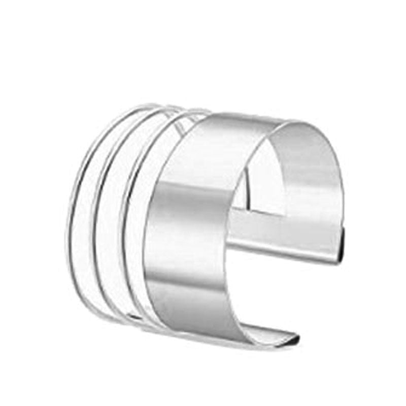 Minimalist Geometric Round Hollow Open Cuff Bracelet Gold Plated Alloy Arm Ring for Women