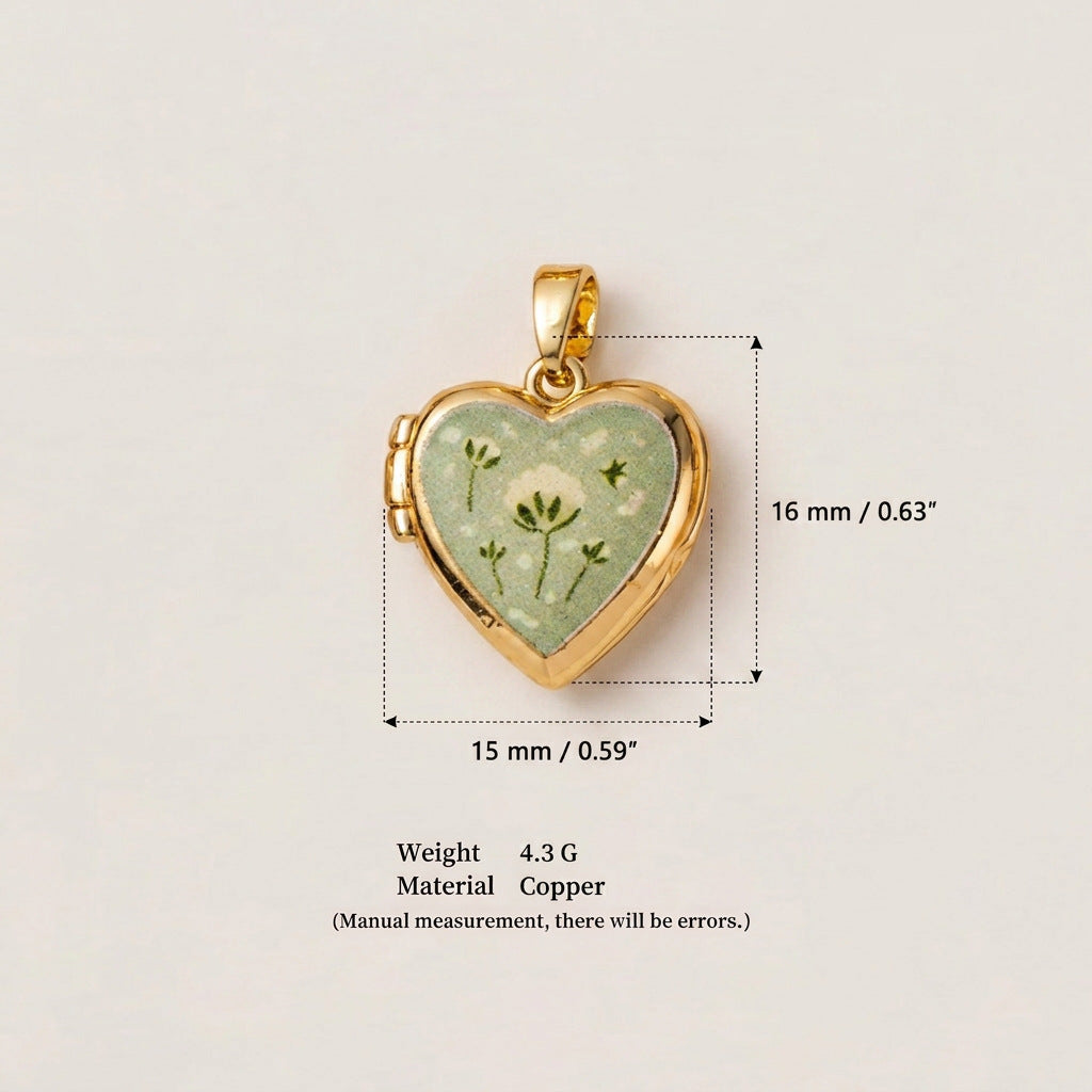 Fashion Geometric Heart Plated Brass Charm Bar Pendant Necklace Bracelet DIY Accessories