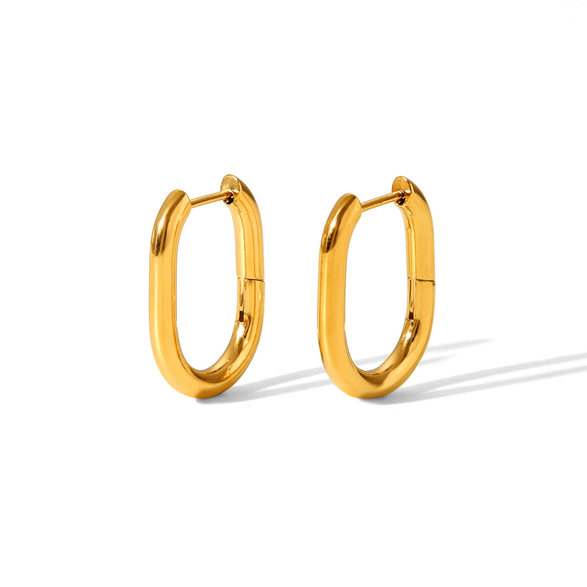 Minimalist Geometric Stainless Steel Gold-Plated Earrings for Women Hypoallergenic Titanium Steel Ear Jewelry