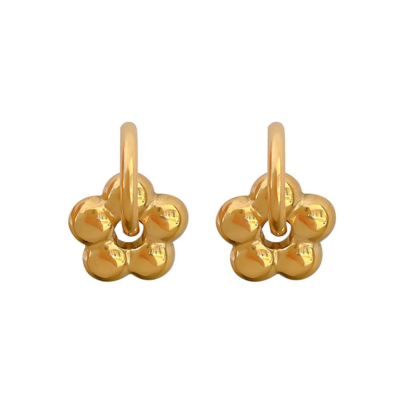 Minimalist Geometric Titanium Steel Ear Studs for Women