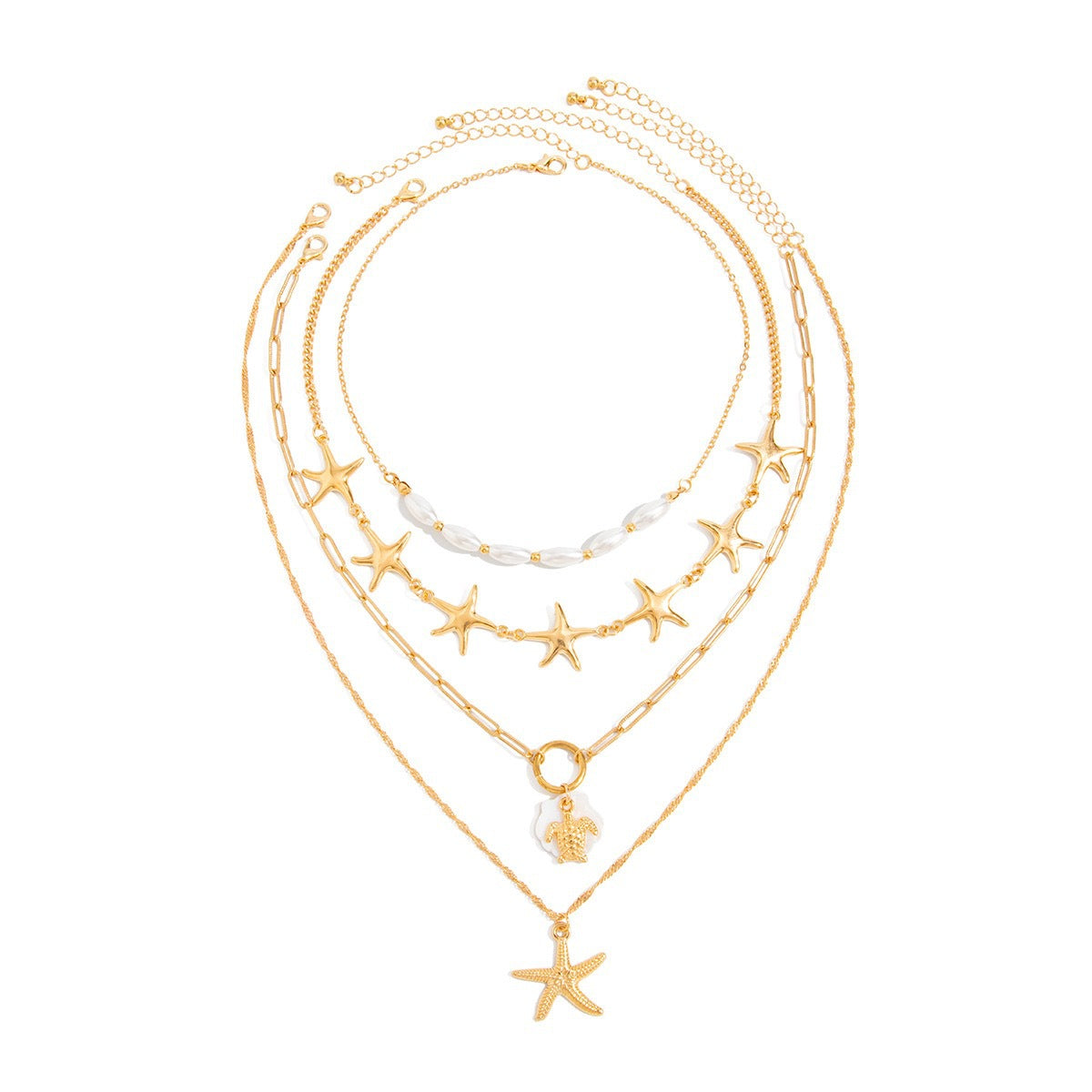 Collana con ciondolo placcato in lega di zinco a forma di animale con elementi in conchiglia da donna