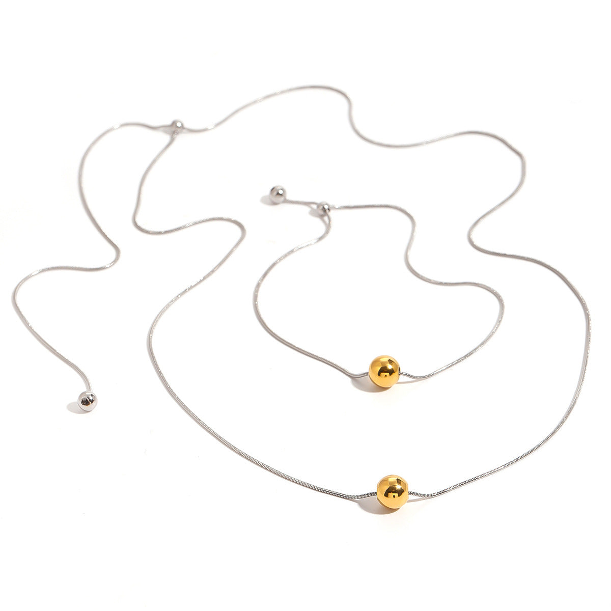 Collana con Pendente Geometrico in Acciaio Inossidabile con Ciondolo in Acciaio al Titanio, Catena a Serpente Elettroplaccata, Gioielli Minimalisti Unisex