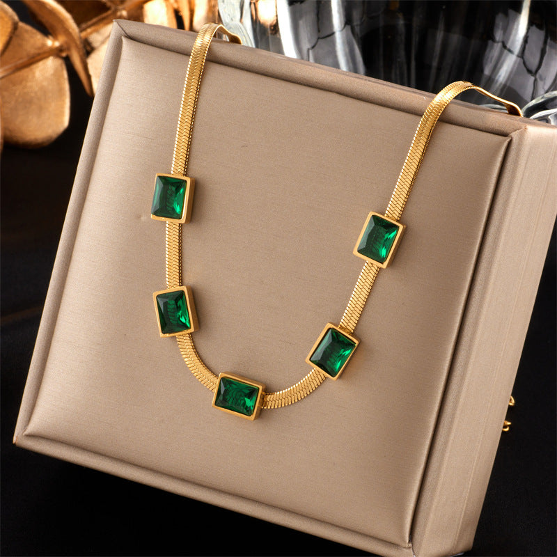 Collana con ciondolo a stella geometrica turchese stile vintage per donna con catena in acciaio inossidabile e finitura placcata