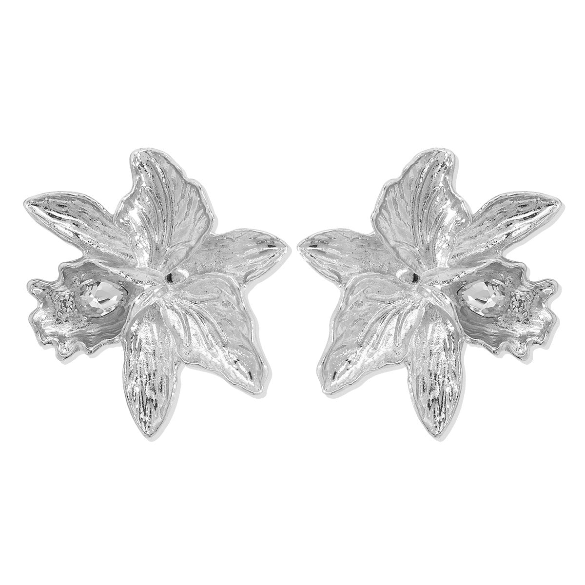 Pendientes de Aleación con Diseño Floral Geométrico Vintage para Mujer con Detalles de Diamantes de Imitación y Acabado Bañado