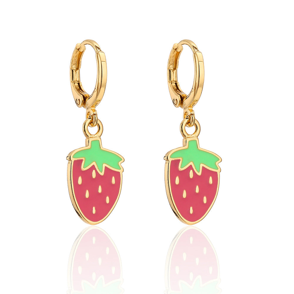 Orecchini geometrici, carini e delicati, da donna, in rame placcato oro 18 carati e smalto.