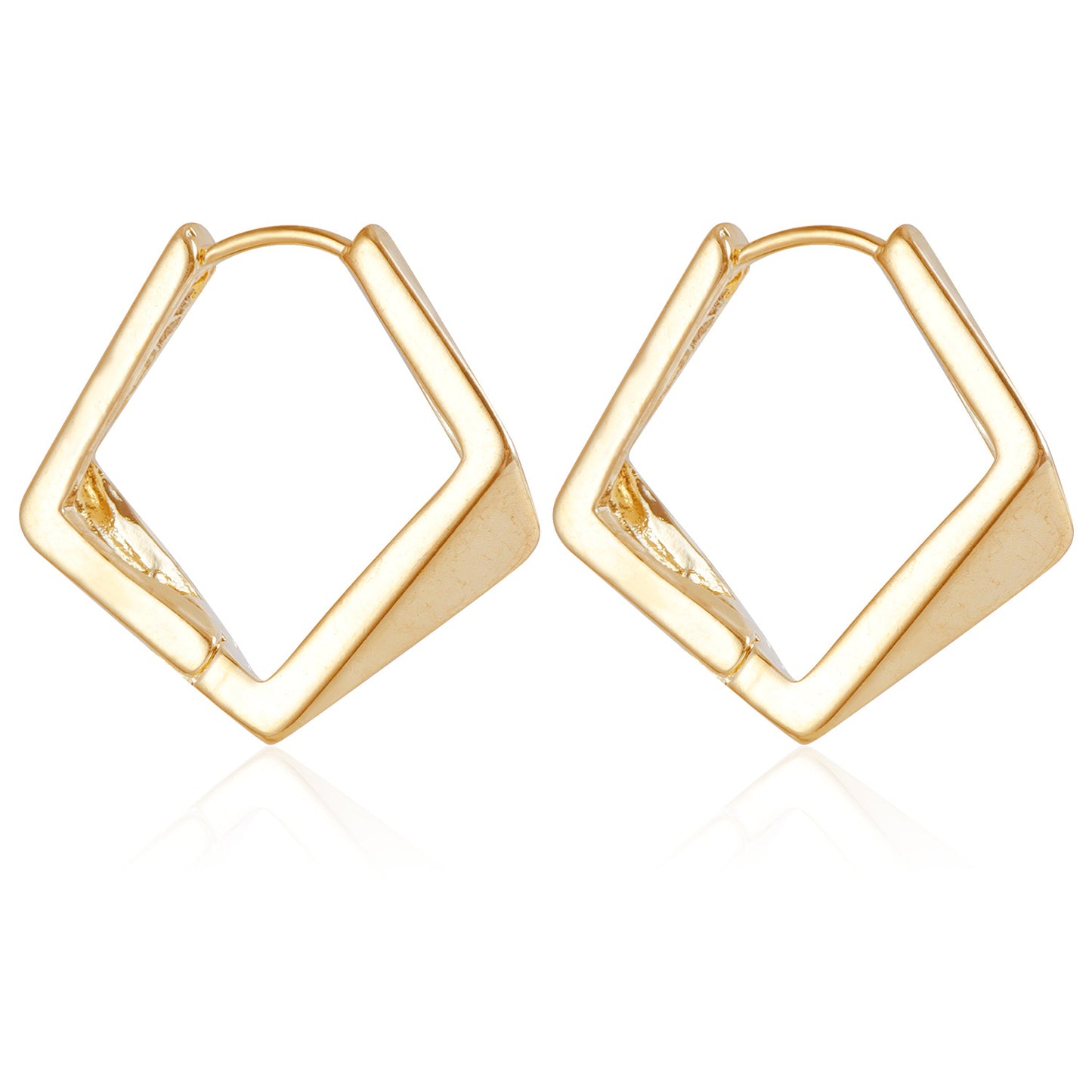 Pendientes de metal minimalistas geométricos poligonales con acabado chapado para mujer, aretes de moda versátiles para el día a día