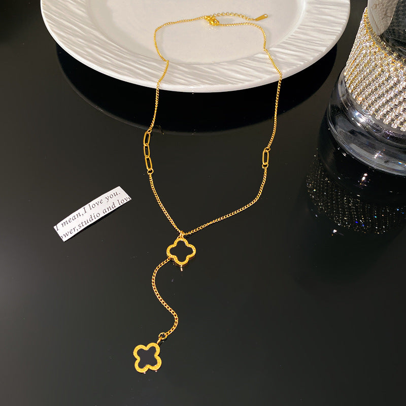 Minimalist Elegant Geometric Titanium Steel Plated Necklace for Women
