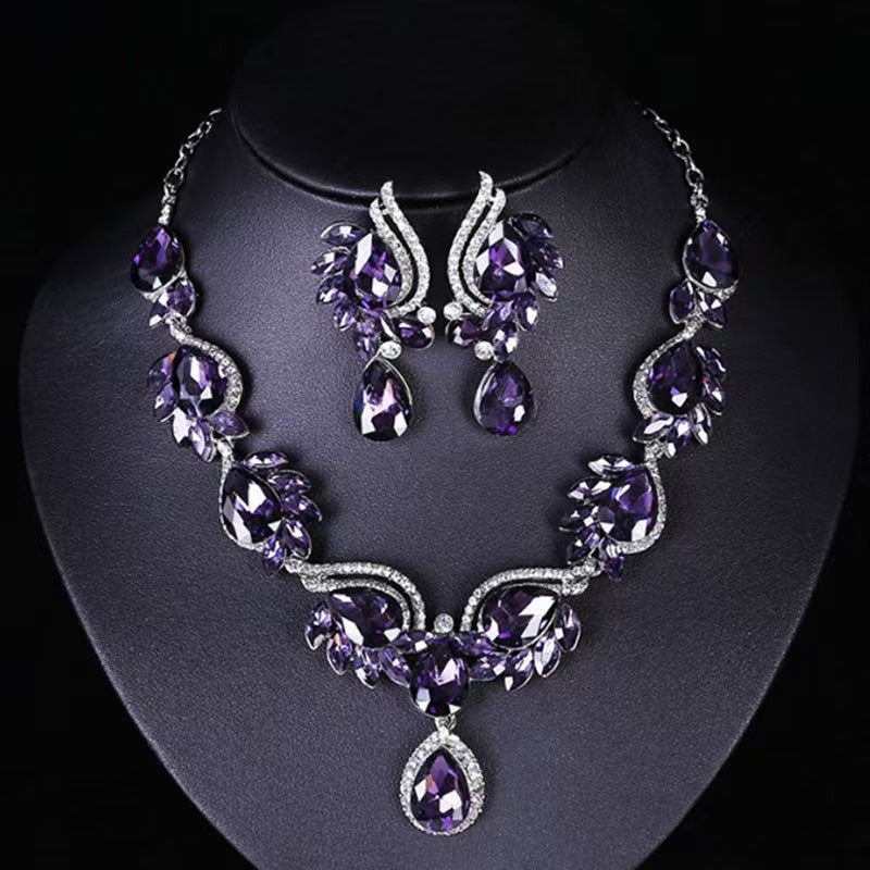 Minimalist Floral and Geometric Alloy Necklace Set for Women with Rhinestone Pendant, Plated Finish, O-Chain Design