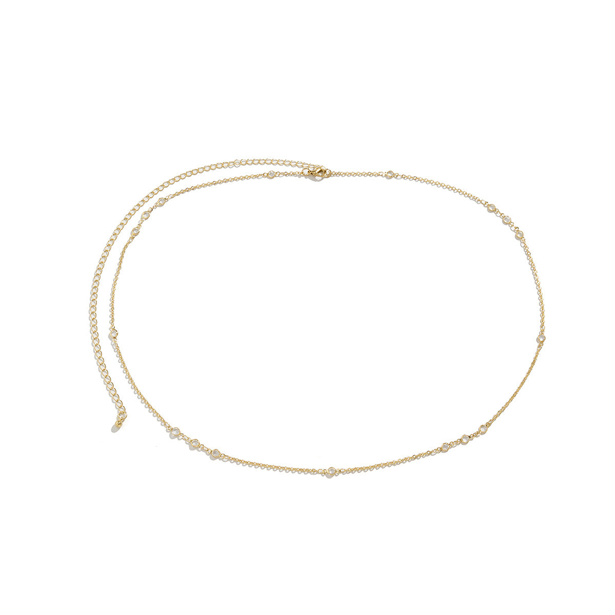 Minimalist Geometric Crystal Punk Hip-hop Body Chain for Women