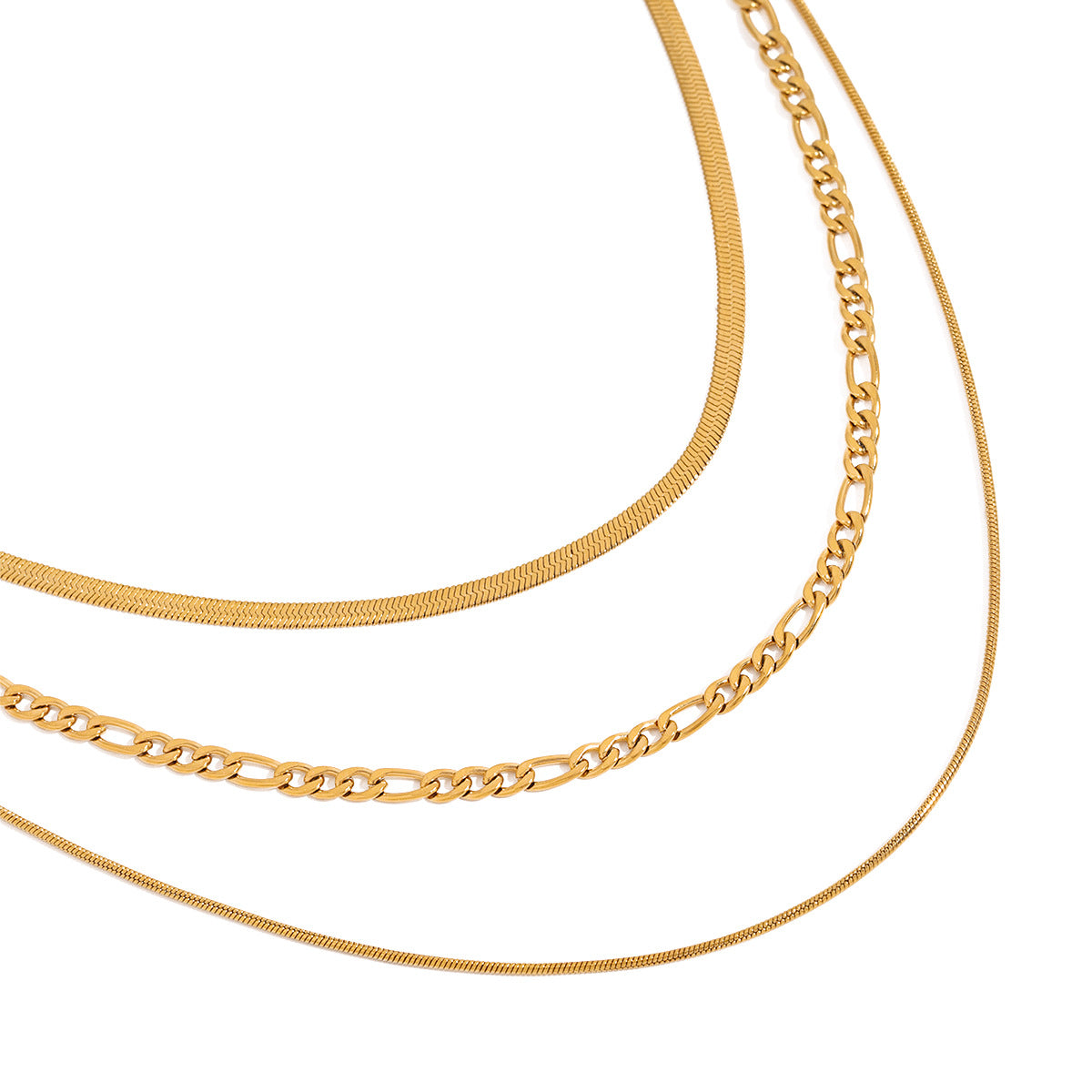 Collana stratificata geometrica in acciaio inossidabile con pendente in acciaio al titanio, elettroplaccata per un'eleganza resistente allo sbiadimento, catena minimalista alla clavicola alla moda per donna