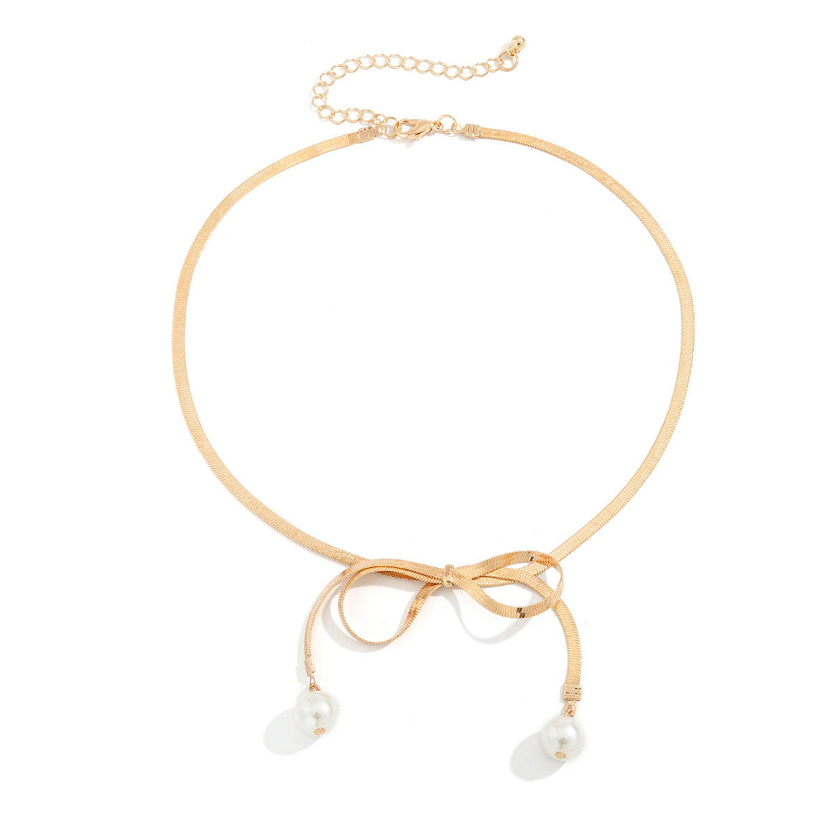 Collana Chic in Resina a Fiocco con Pendente di Perle Imitazione, Finitura Galvanizzata, Stile Fresco e Dolce per Donna