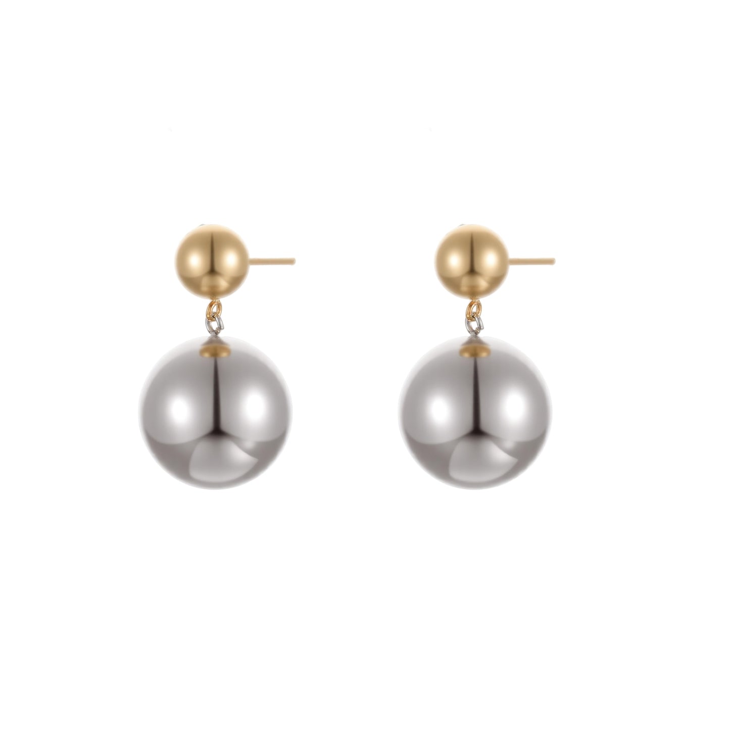 Pendientes de Acero Inoxidable Geométricos de Moda con Baño de Oro de 18K y Plata para Mujer