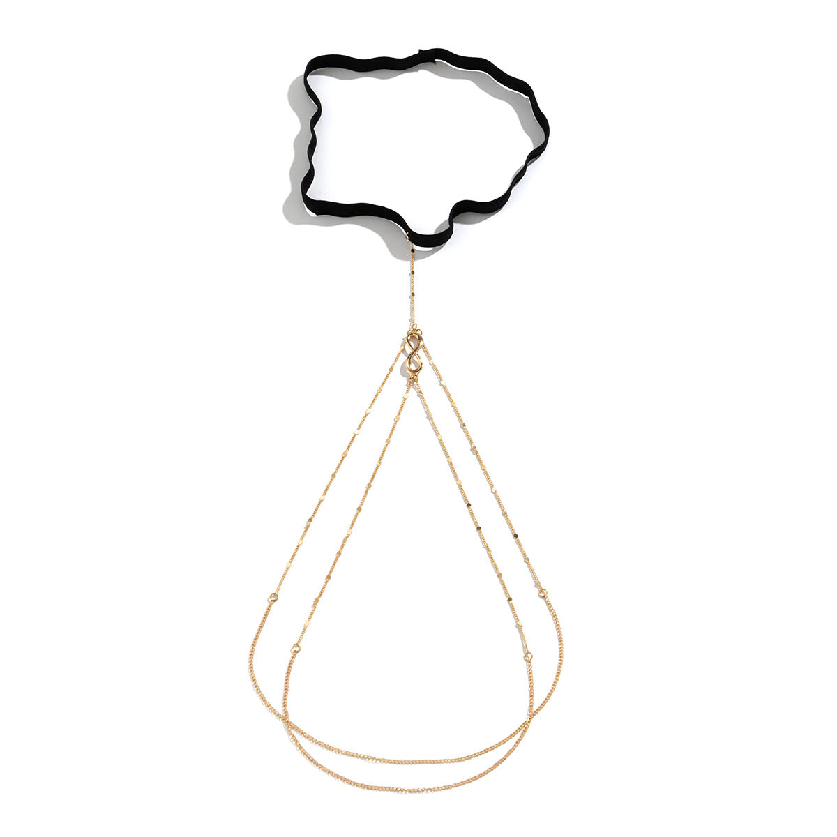 Casual Heart Shape Metal Layered Chain Tassel Body Chain Leg Chain for Women
