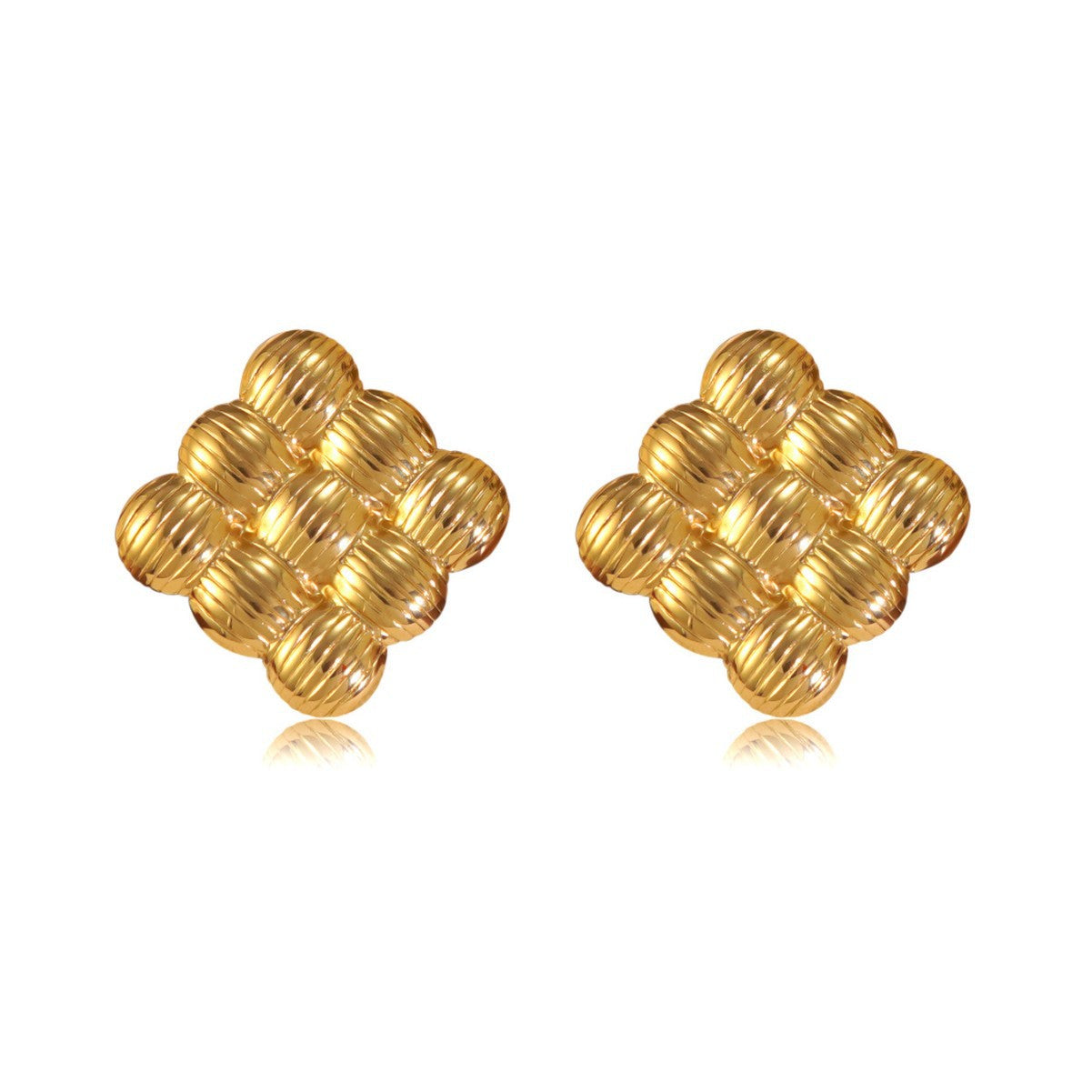 Vintage Geometric Plated Stainless Steel Earrings for Women