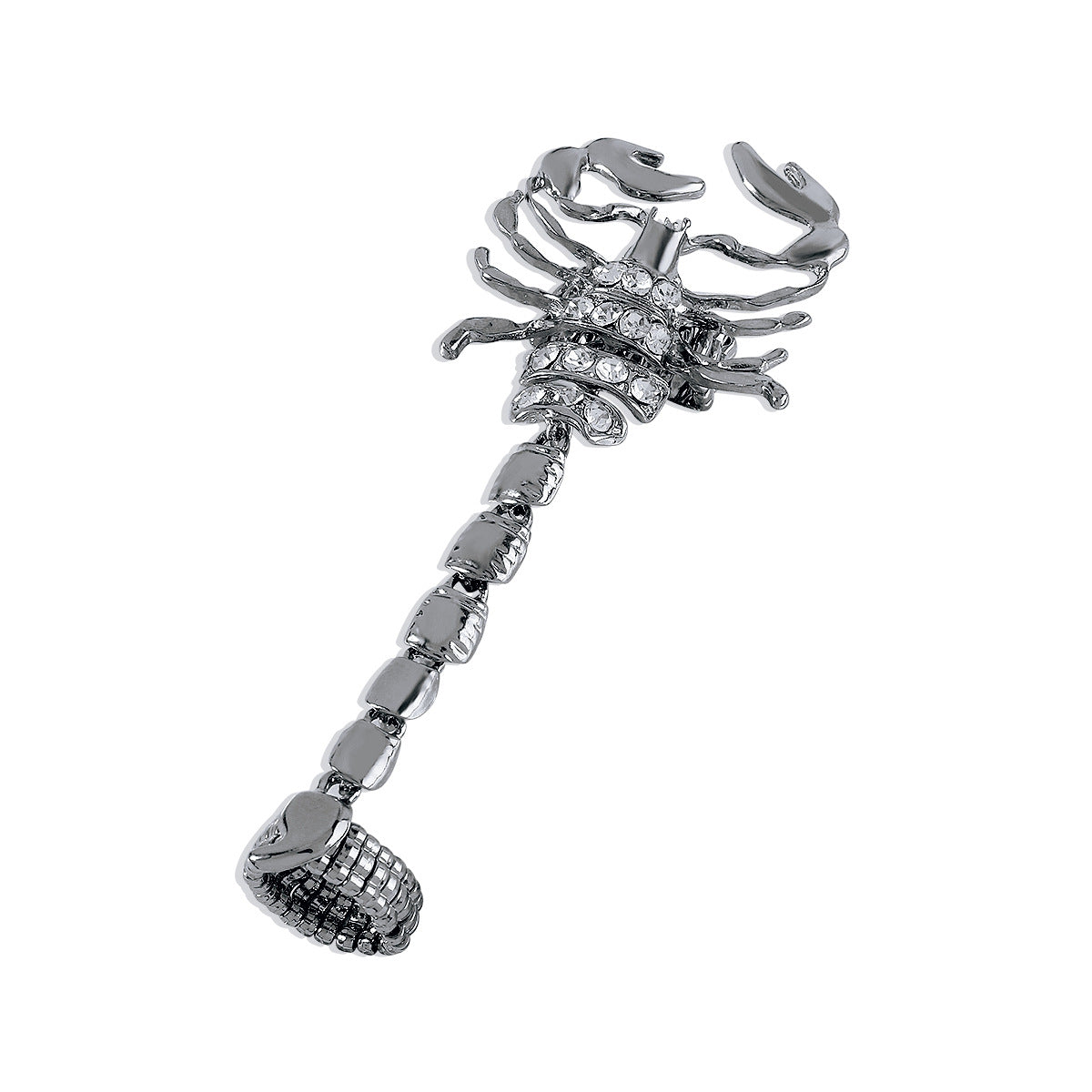 Anillo de escorpión geométrico estilo punk con incrustaciones de pedrería y aleación chapada para mujer