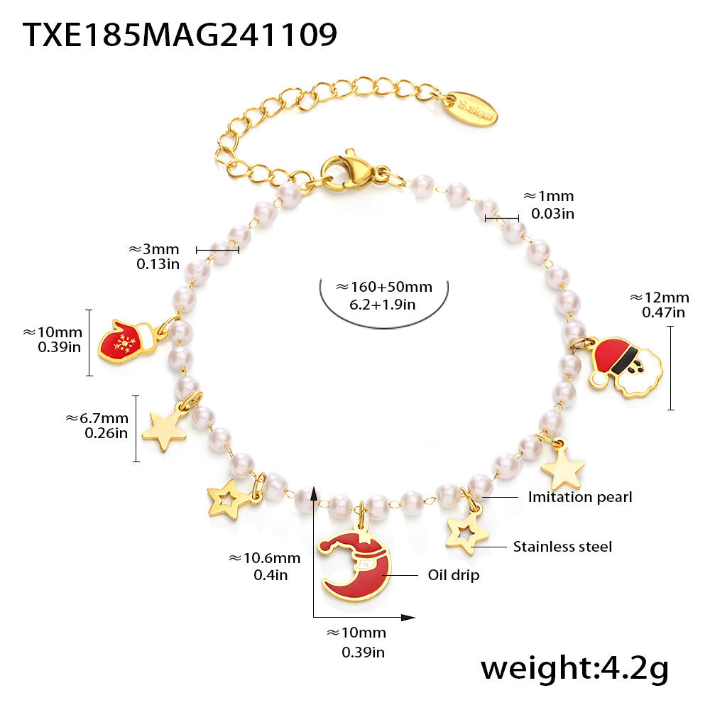 Set Collana e Bracciale con Ciondolo a Forma di Ruota Panoramica in Stile Ufficio alla Moda in Acciaio Inossidabile con Finitura Placcata