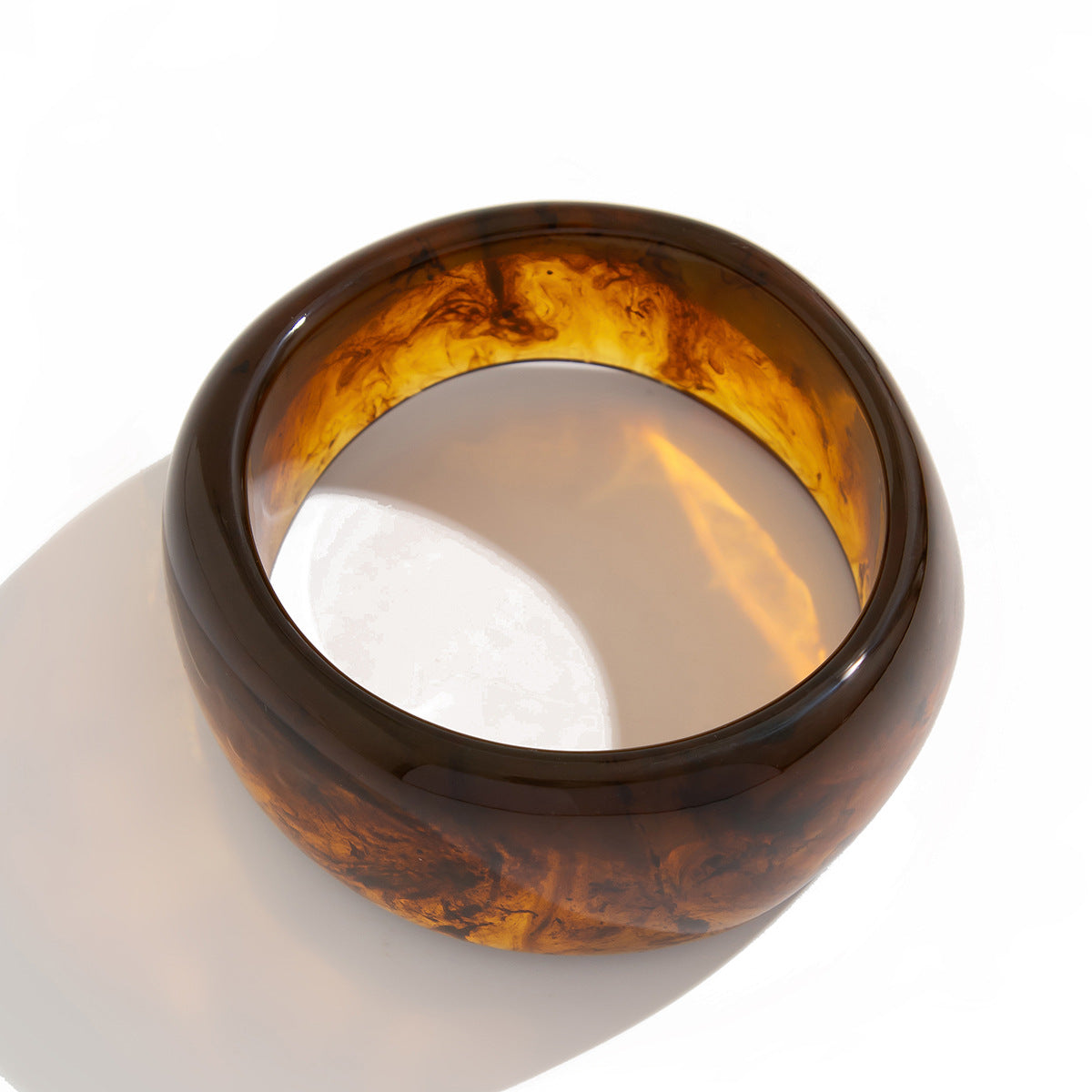 Vintage-Inspired Irregular Resin Wide Bracelet with Geometric Design for Women