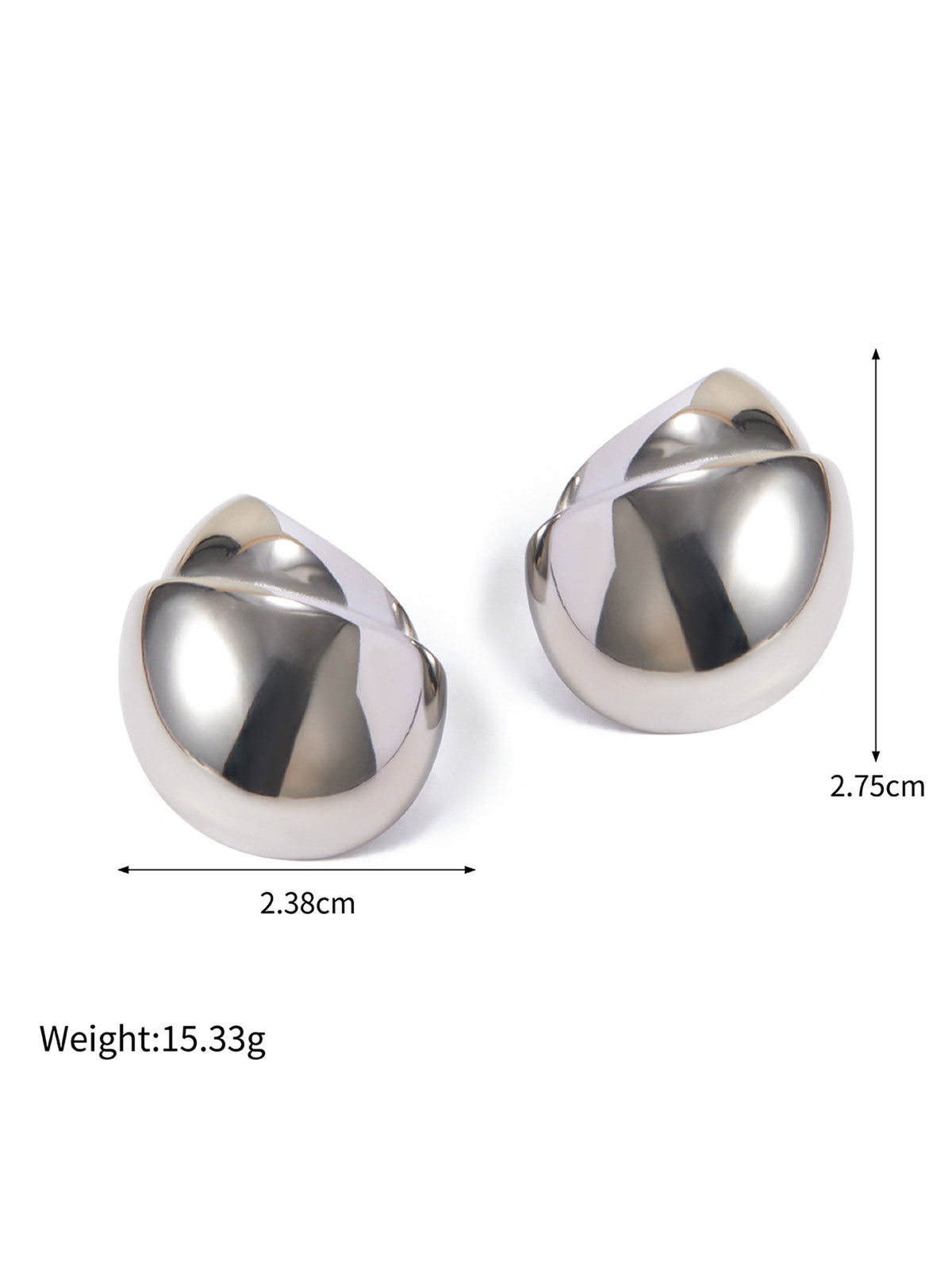 Minimalist Luxury Geometric Hazelnut Titanium Steel Earrings PVD Gold Plated Stainless Steel Studs for Women