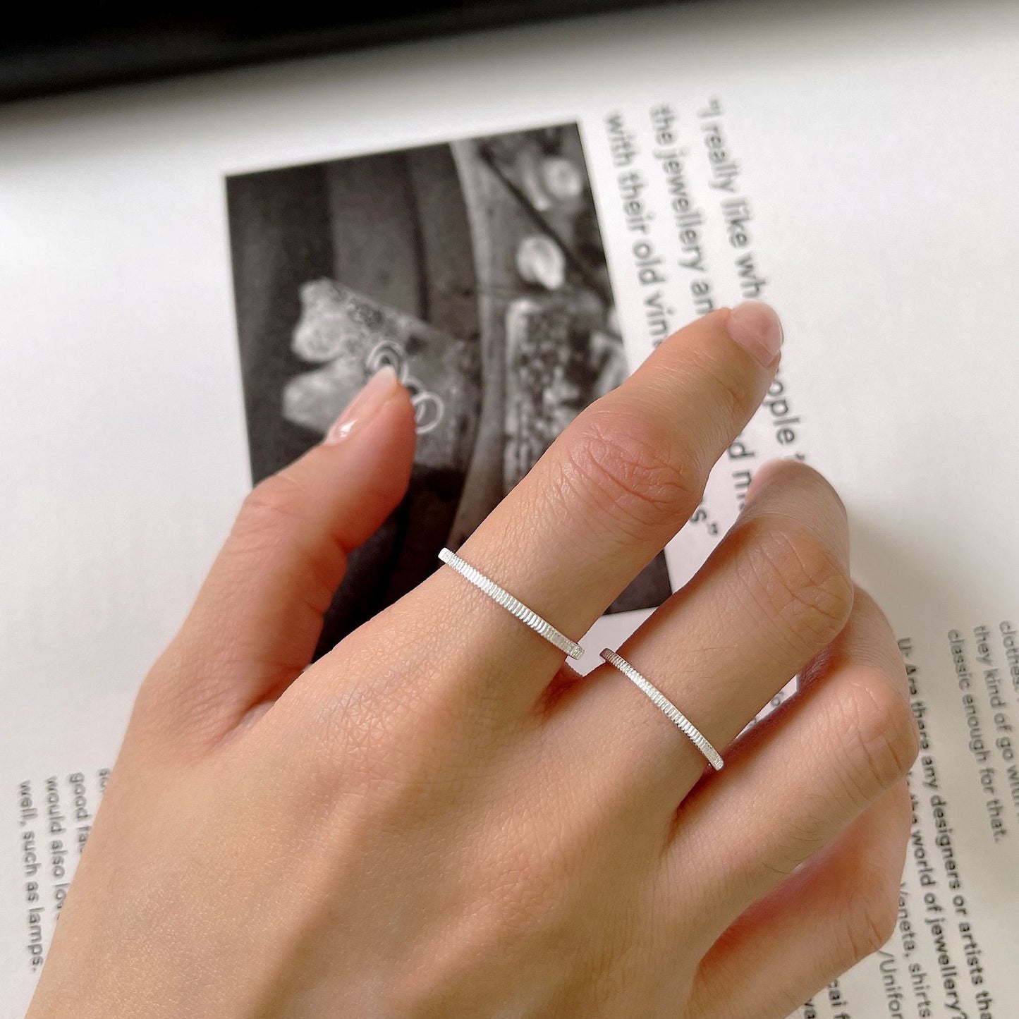 Minimalist 925 Sterling Silver Geometric Plated Ring