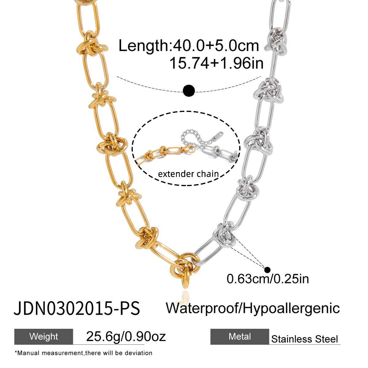 Minimalist 18K Gold Plated Geometric Titanium Steel Necklace for Women