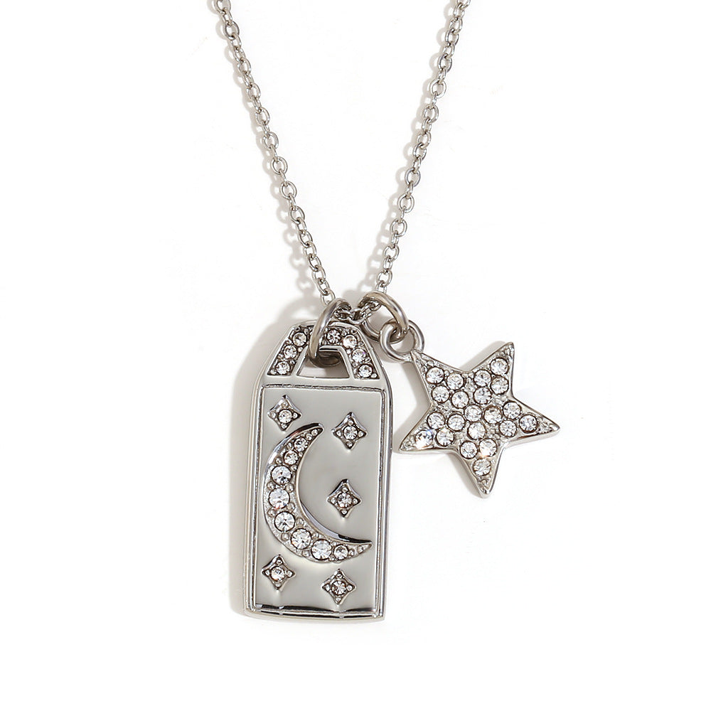Collar Colgante Estrella Geométrica para Mujer de Acero Inoxidable con Chapado en Oro de 18K Elegante Minimalista de Uso Diario
