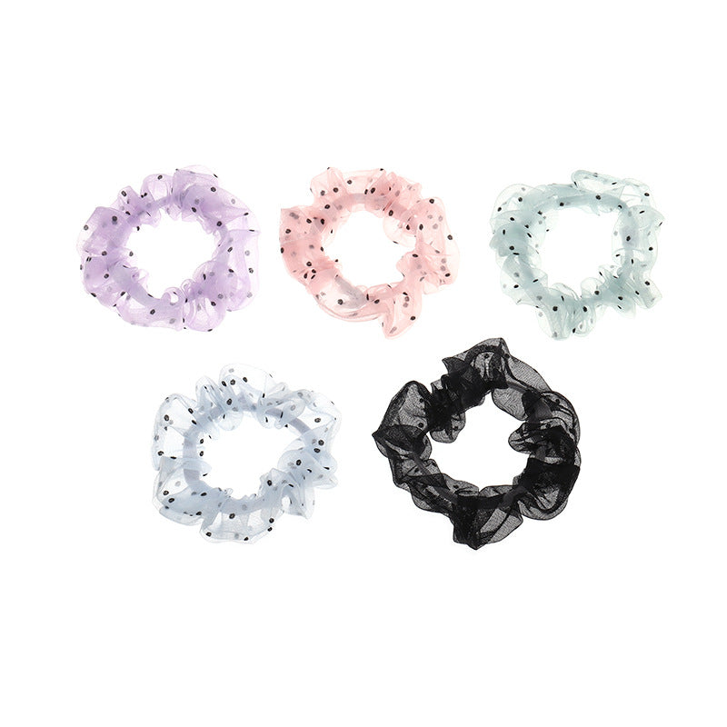 Elegante Fermacapelli Francese in Tulle con Fiocco Arricciato e Design a Coda di Cavallo Alta per Ragazze