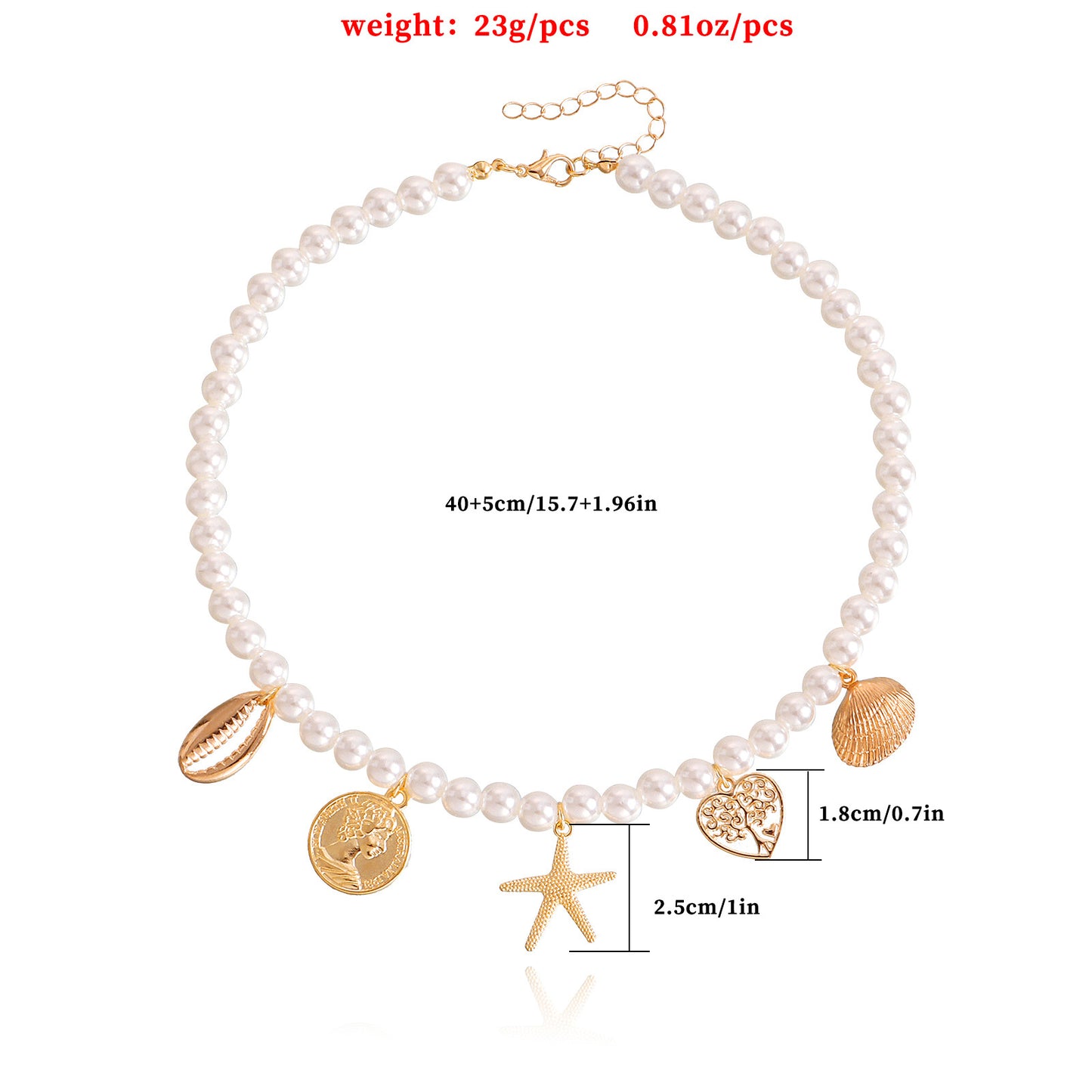 Ocean-Inspired Starfish Pendant Necklace for Women in Alloy with Plated Finish, Geometric Design, Adjustable Clavicle Chain
