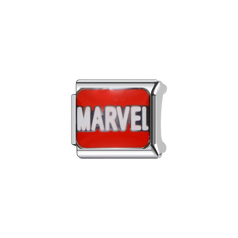 Cute Cartoon Character Stainless Steel Plated DIY Charm Bar Bracelet Unisex Fashion Gift