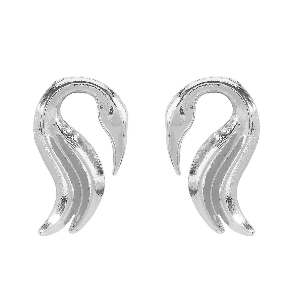 Minimalist Swan-Shaped Geometric Zinc Alloy Earrings for Women with Plated Finish