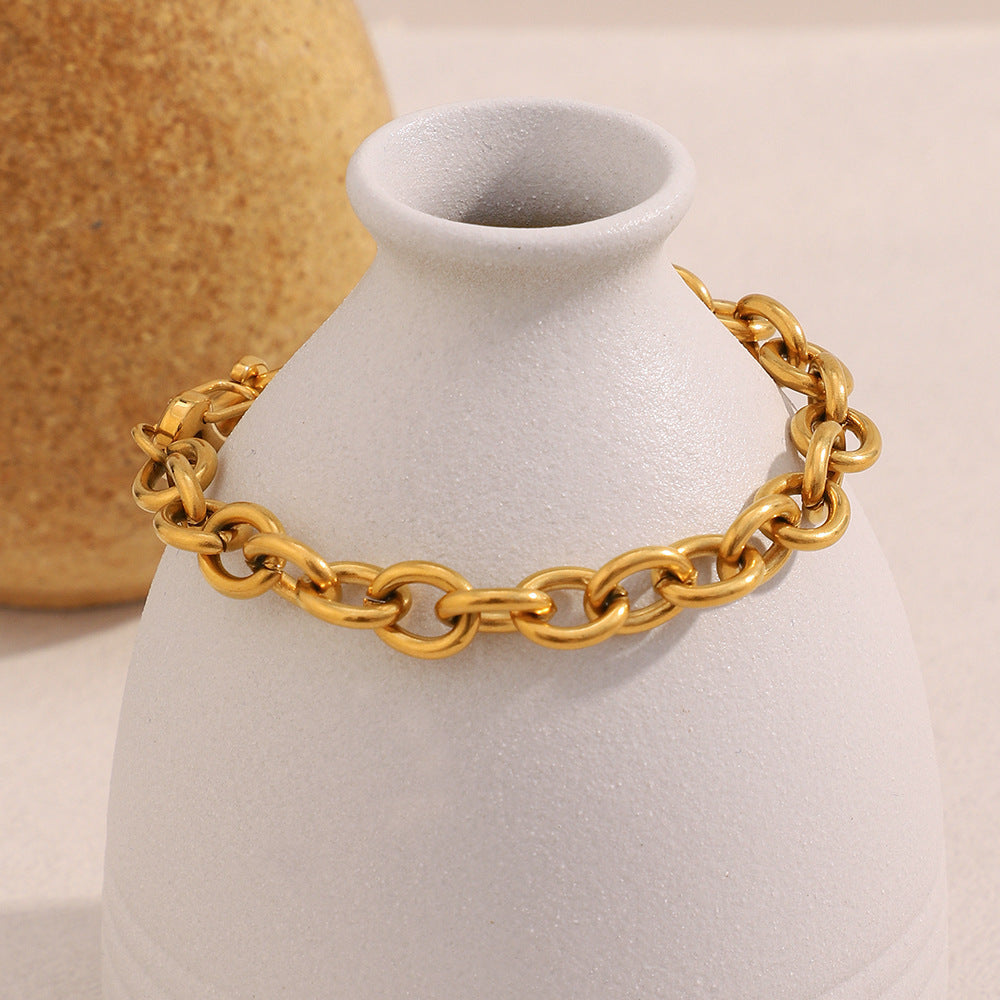 Bracciale a sospensione acrilica a forma di frutta alla moda per donna con catena in acciaio inossidabile e placcatura in oro 18 carati