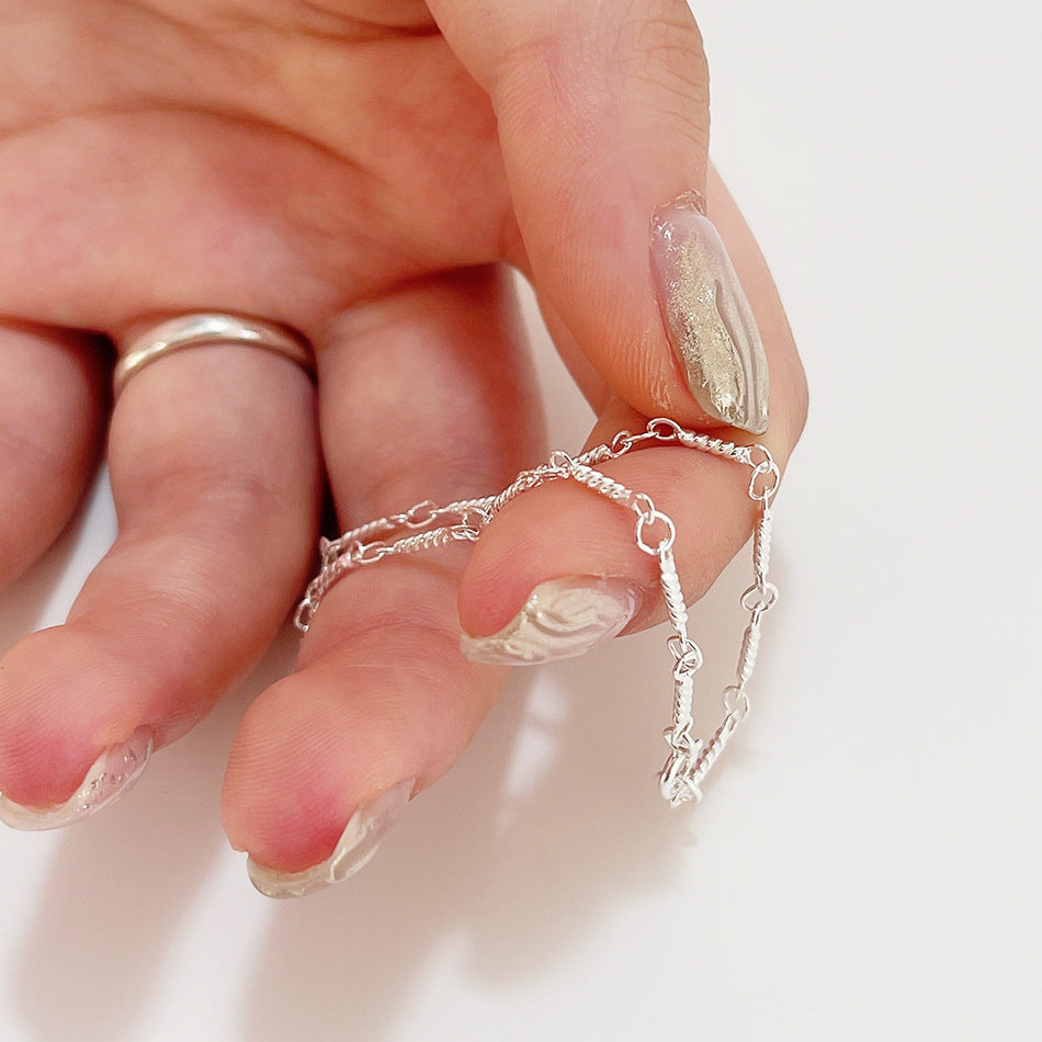 Bracciale Minimalista da Donna con Filo Ritorto in Argento Sterling 925 con Finitura Placcata
