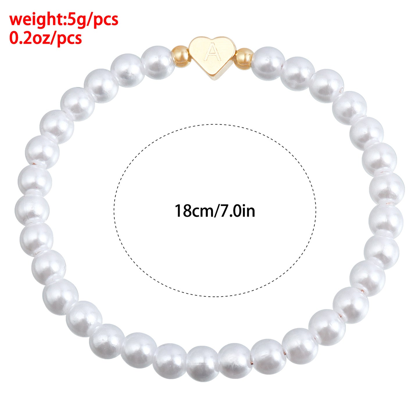 Minimalist Geometric Heart-Shaped Alloy Bracelet with Gold Plating and Simulated Pearl Accents