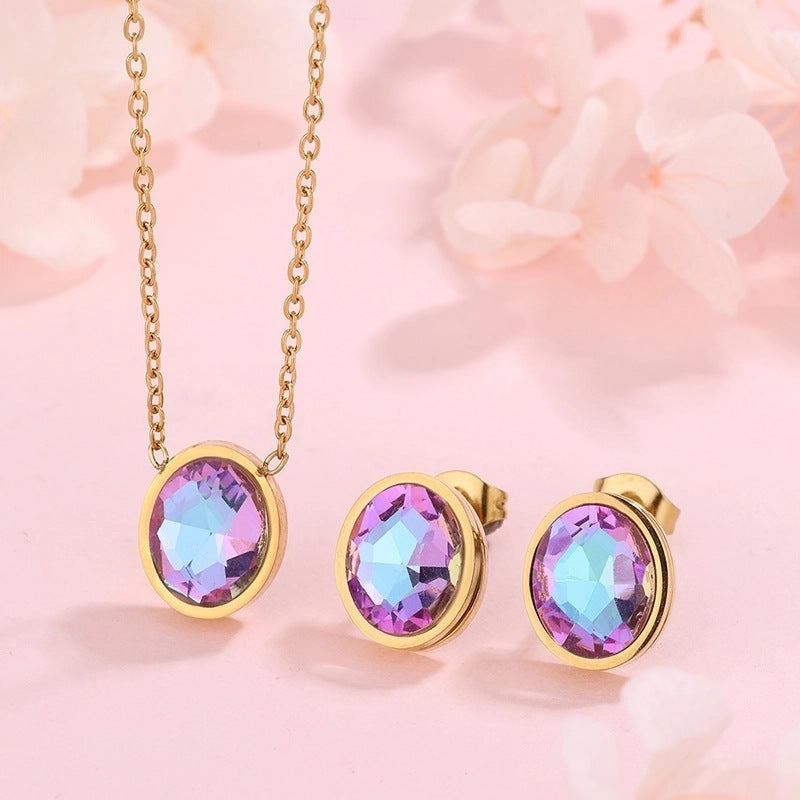 Minimalist Heart Teardrop Geometric Stainless Steel Plated Pendant Necklace for Women